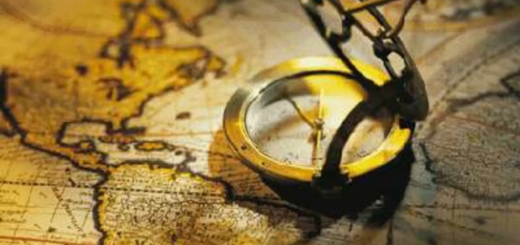 Boussole positionnée sur une carte, symbolisant l'importance des mots-clés navigationnels pour orienter les internautes vers le site web désiré.
