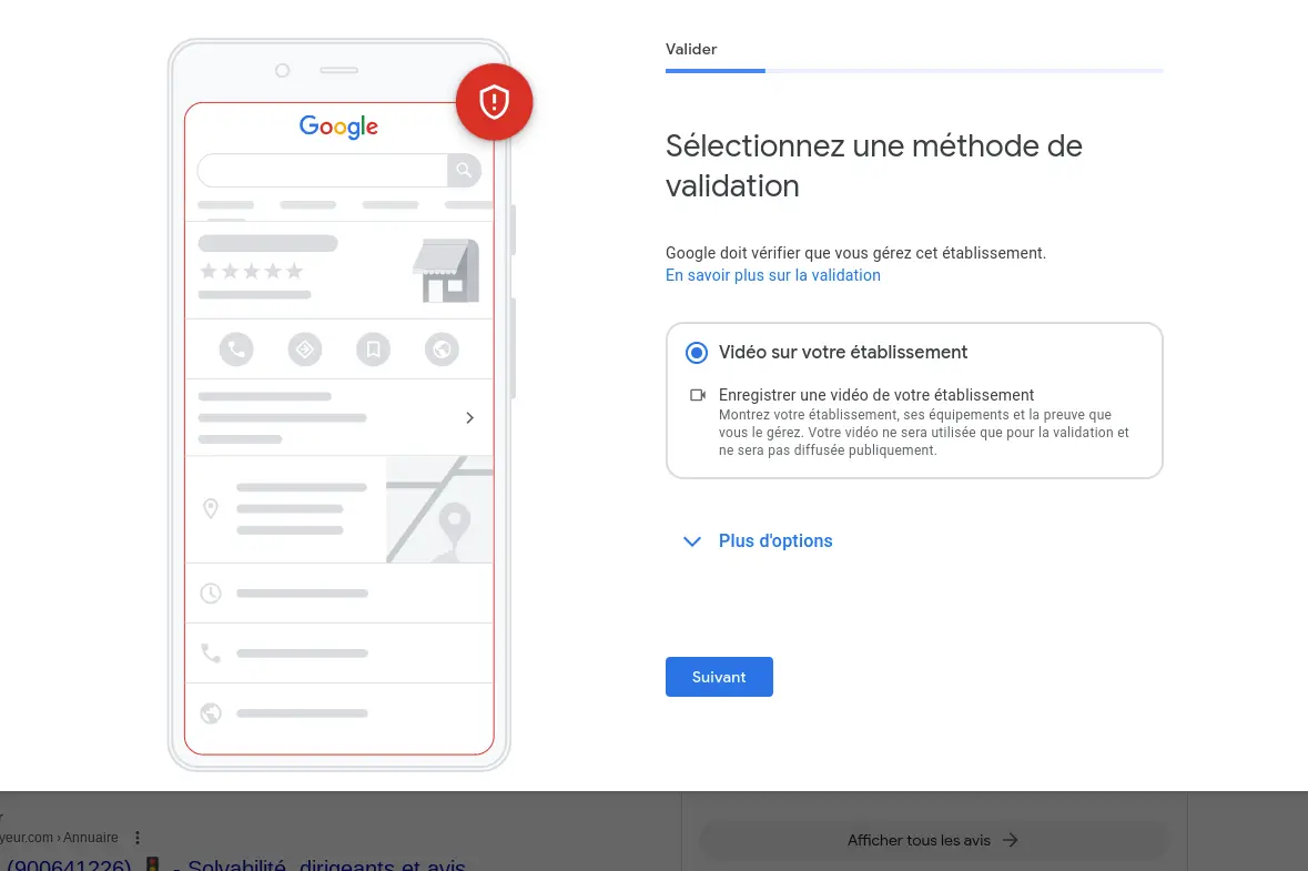 La fenêtre de validation de la fiche google business qui fait trembler tant de monde
